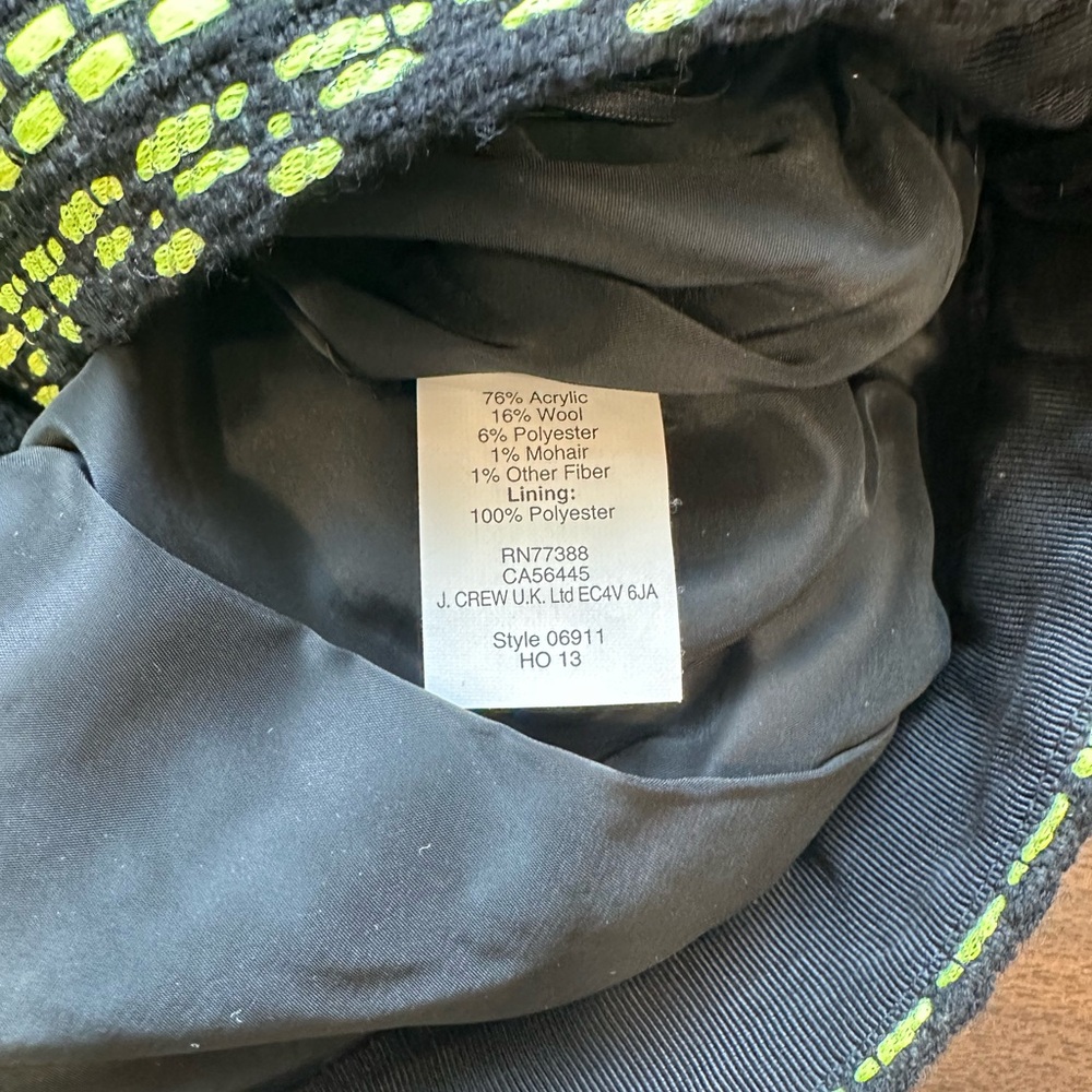 Rare J. Crew Collection Black and Neon Yellow Pencil Skirt - Picture 7 of 7